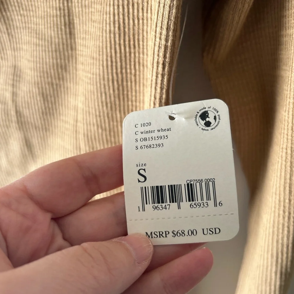 FREE PEOPLE Addie Layering Top in Winter Wheat NWT